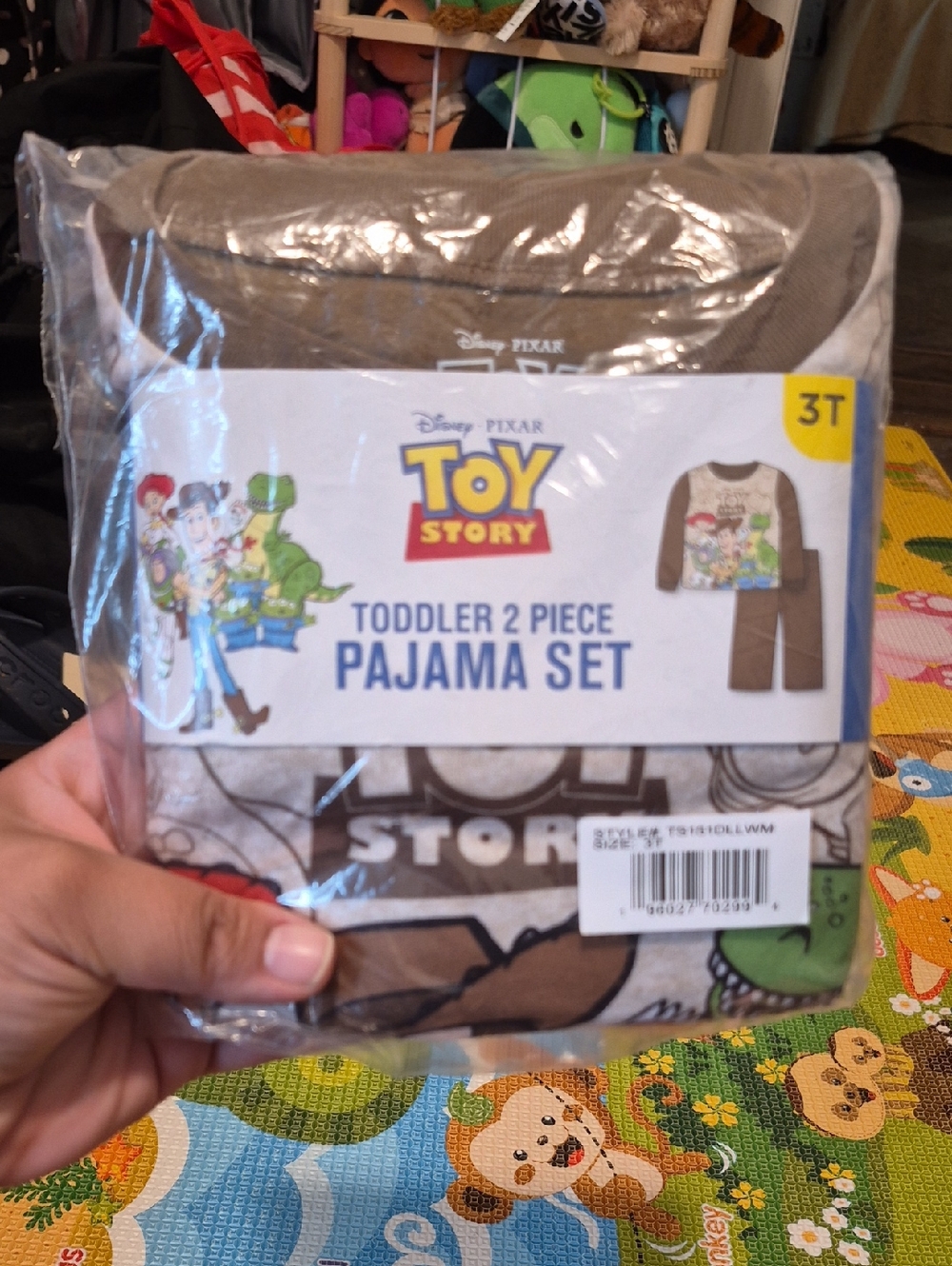 Disney Toy Story Toddler Pajama Set Brown and Green